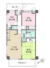 グランデュール石神井 208 間取り図