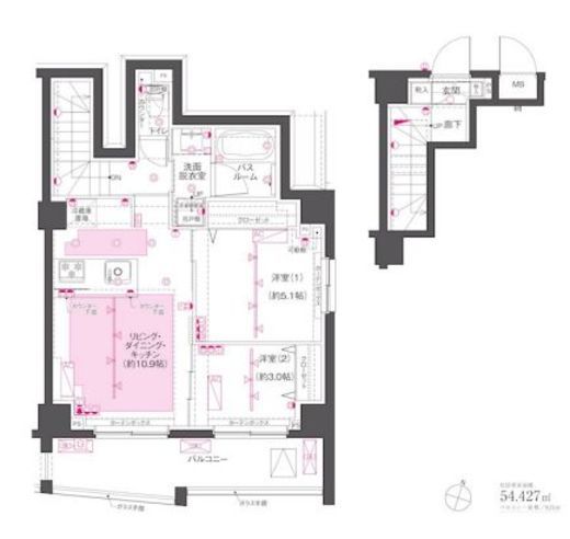 ZOOM渋谷笹塚Second 5階 間取り図