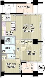 ガーデニエール砧レジデンス 712 間取り図