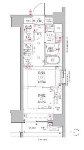 クレイシアIDZ台東竜泉 4階 間取り図