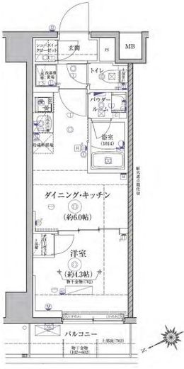 RELUXIA亀戸 (リルシア亀戸) 4階 間取り図