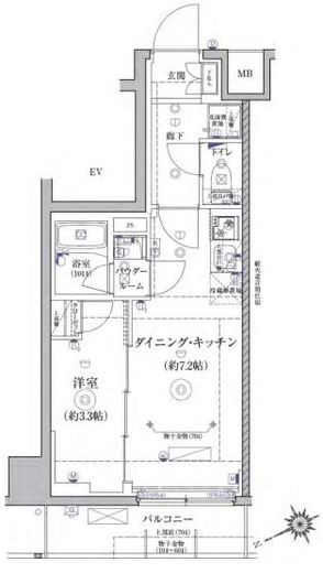 RELUXIA亀戸 (リルシア亀戸) 7階 間取り図