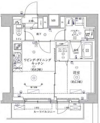 RELUXIA亀戸 (リルシア亀戸) 8階 間取り図