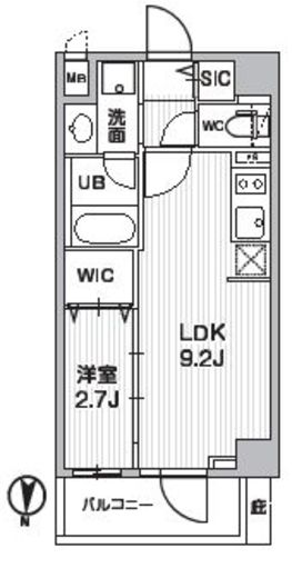 シーズンフラッツ押上テラス 308 間取り図
