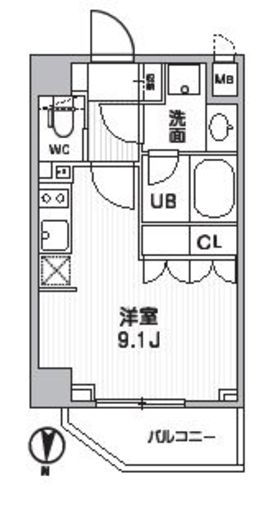 シーズンフラッツ押上テラス 405 間取り図