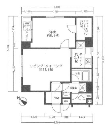 ドマーニ人形町 4階 間取り図