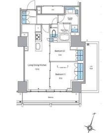 ルフォンプログレ渋谷ヒルトップ 1803 間取り図