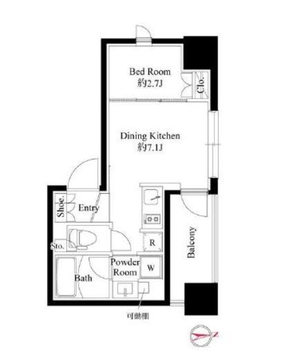 グランパセオ八丁堀Ⅱ 501 間取り図