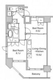 プラウドフラット浅草駒形 1401 間取り図