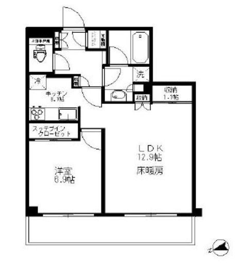 アトラス四谷本塩町 2階 間取り図