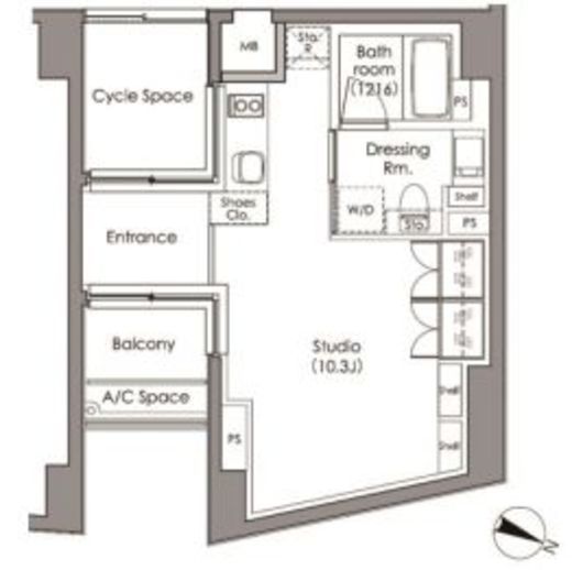 プライムガーデン駒沢大学 305 間取り図