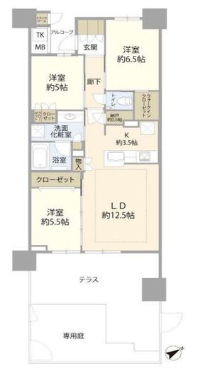 プラウドシティ日吉レジデンスⅡ 1階 間取り図