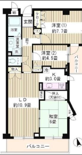 フラテ西荻窪 201 間取り図