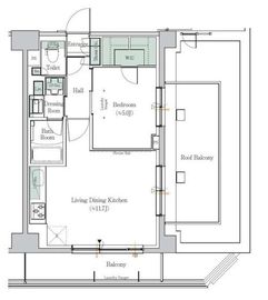 ONE ROOF RESIDENCE SHIN OKACHIMACHI (ワンルーフレジデンス新御徒町) 1202 間取り図