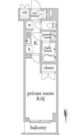 アーベイン早稲田 406 間取り図