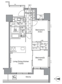 パークハビオ芝浦 207 間取り図