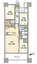 プラウドシティ日吉レジデンスⅢ 15階 間取り図