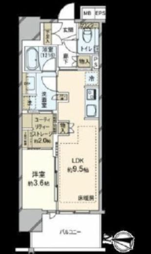 ブリリア四谷三丁目 6階 間取り図