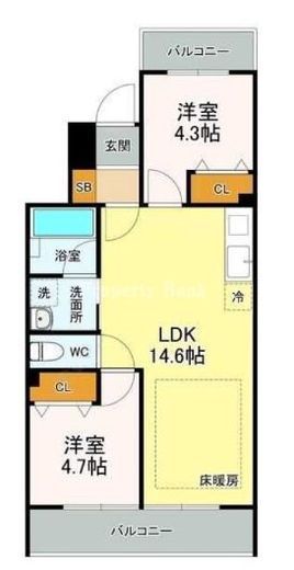 エリクサーメゾン日暮里根岸 401 間取り図