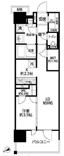 リビオシティ南砂町ステーションサイト 8階 間取り図