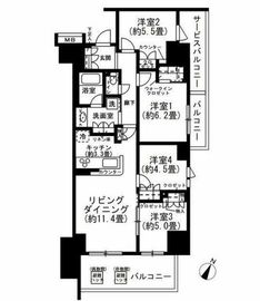 リビオシティ西葛西親水公園 3階 間取り図