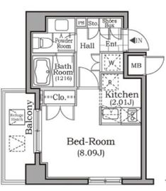 レジディア用賀 201 間取り図