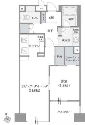 ベラカーサ秋葉原 5階 間取り図