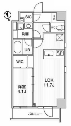 ALTERNA浅草 (オルタナ浅草) 401 間取り図