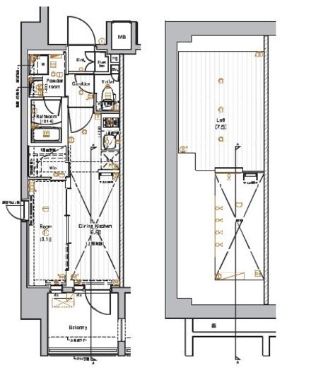 PREMIUM CUBE 池袋本町 (プレミアムキューブ池袋本町) 7階 間取り図
