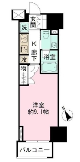 クレヴィア池袋ウエスト 9階 間取り図