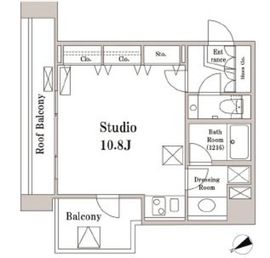 パークハビオ京橋 808 間取り図