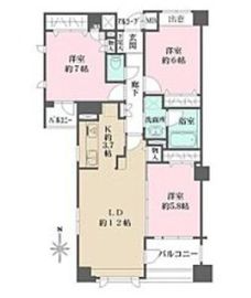 アボリアスコート笹塚 W201 間取り図