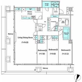 二番町テラス 1202 間取り図