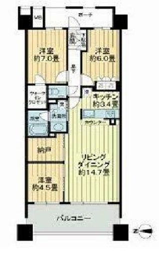 サンクタス立川T1 11階 間取り図