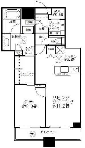 プラウドタワー千代田富士見 16階 間取り図