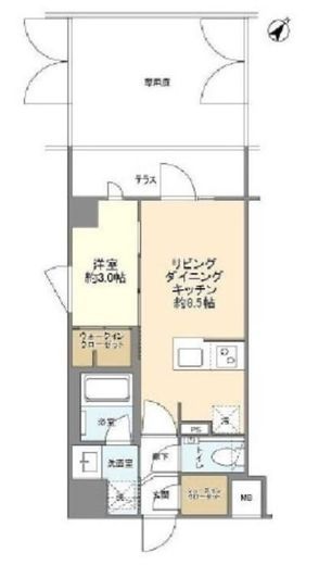 プレシスヴィアラ鵜の木 1階 間取り図