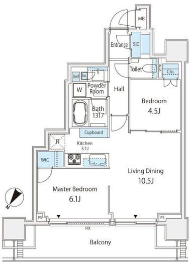 ザ・コート神宮外苑 7階 間取り図