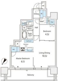 ザ・コート神宮外苑 7階 間取り図