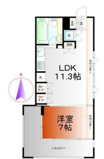 住吉コートクWEST 8階 間取り図