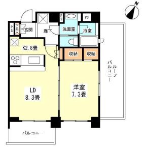コスモリード目黒学芸大学イースト 504 間取り図