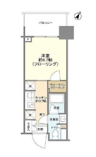 パークタワー勝どきミッド/サウス 11階 間取り図