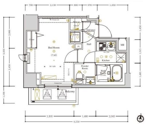 ガリシア中野弥生町 7階 間取り図