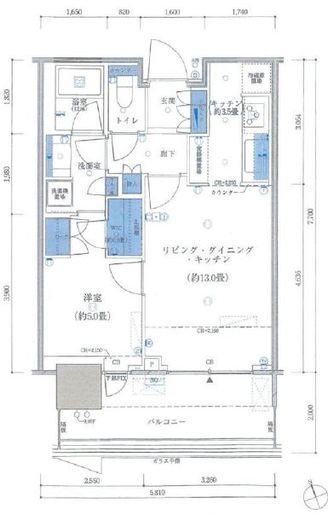パークタワー勝どきミッド/サウス 13階 間取り図