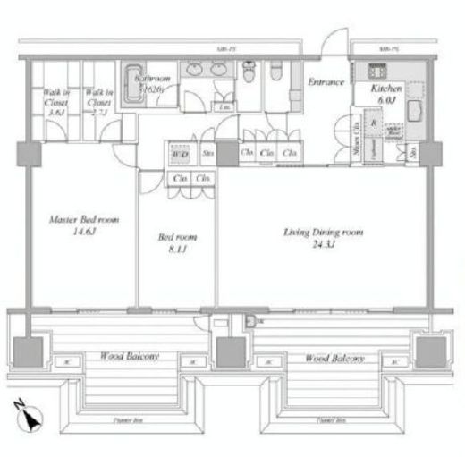 アークヒルズ仙石山レジデンス 3階 間取り図