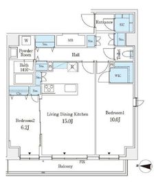 ラ・カーサ広尾 501 間取り図