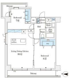 ラ・カーサ広尾 503 間取り図