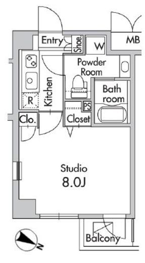 プライムアーバン南烏山 204 間取り図