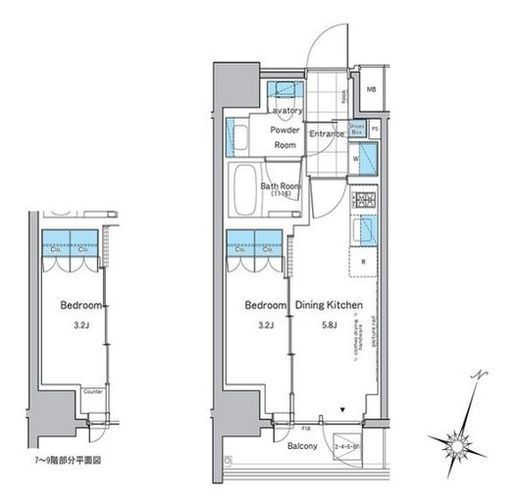 ルフォンプログレ神田プレミア 602 間取り図
