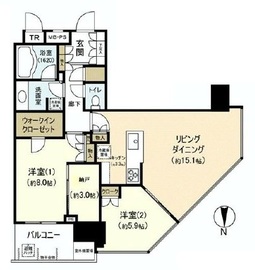 THE TOYOSU TOWER 33階 間取り図