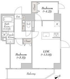 リテラス浅草橋イースト 1202 間取り図